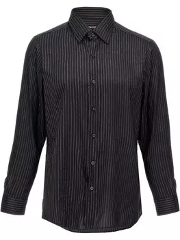 TOM FORD рубашка в тонкую полоску, черный