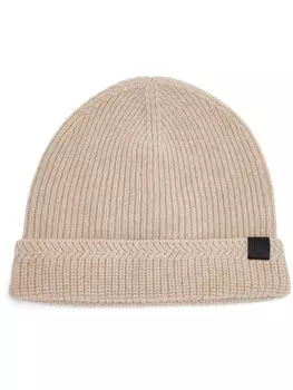 TOM FORD шапка-бини с логотипом и ребристой вязкой, нейтральный цвет