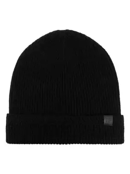 TOM FORD шапка-бини в рубчик с логотипом, черный