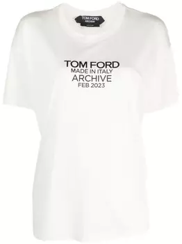 TOM FORD шелковая футболка с логотипом, белый