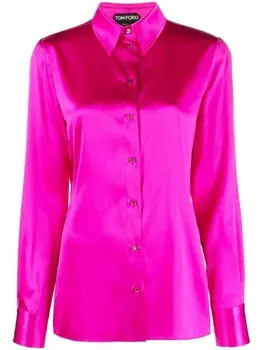 TOM FORD шелковая рубашка с длинными рукавами, розовый