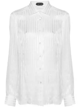 TOM FORD шелковая рубашка в полоску, белый