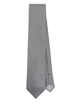 TOM FORD шелковый галстук с геометричной вышивкой, серебристый