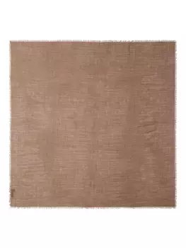 TOM FORD шерстяной шарф с логотипом, коричневый