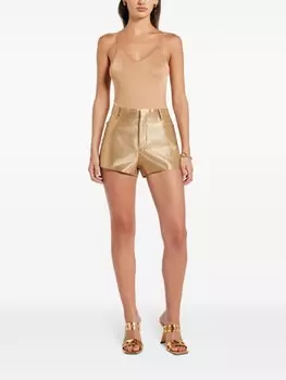 TOM FORD шорты с высокой талией и люрексом, золотистый