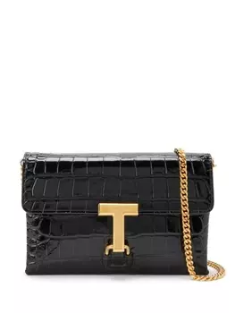 TOM FORD сумка через плечо Monarch с тиснением под кожу крокодила, черный