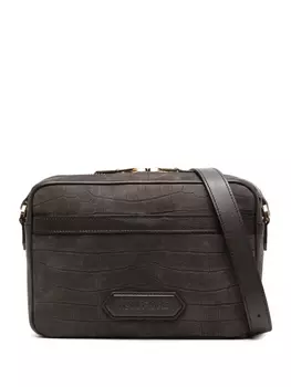 TOM FORD сумка-мессенджер с тиснением под кожу крокодила, серый