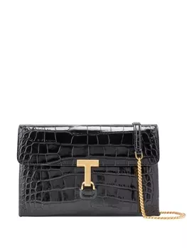 TOM FORD сумка на плечо Monarch с тиснением под кожу крокодила, черный