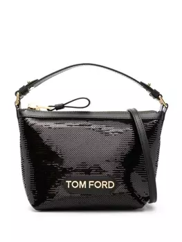 TOM FORD сумка-тоут с логотипом и пайетками, черный