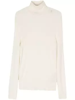 TOM FORD свитер в рубчик с высоким воротником, белый