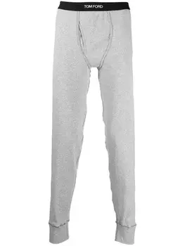 TOM FORD тайтсы с логотипом, серый