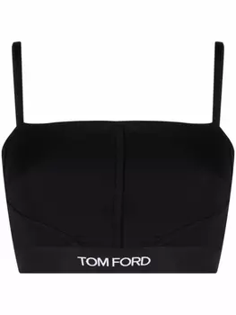 TOM FORD топ-бралетт с логотипом, черный