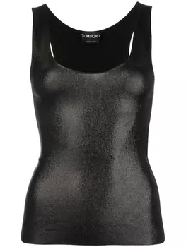 TOM FORD топ с эффектом металлик, черный