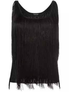 TOM FORD топ с бахромой, черный
