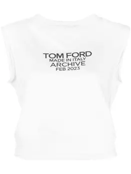 TOM FORD топ с логотипом, белый