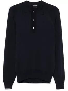 TOM FORD трикотажный свитер с воротником поло, синий
