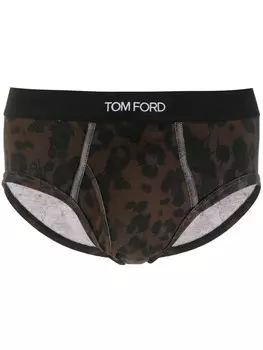 TOM FORD трусы-брифы с леопардовым принтом, коричневый
