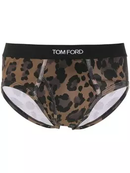 TOM FORD трусы-брифы с леопардовым принтом, коричневый