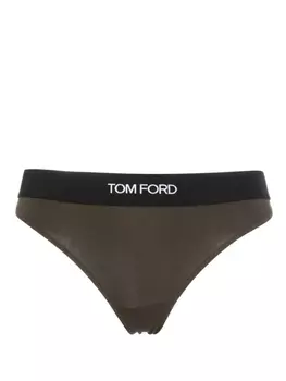 TOM FORD трусы-стринги с логотипом, зеленый