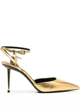TOM FORD туфли Padlock с эффектом металлик, золотистый