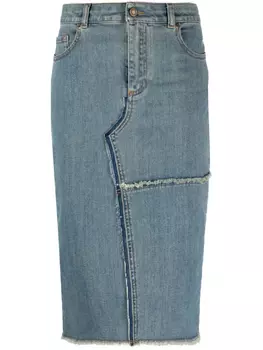 TOM FORD юбка миди с бахромой, синий