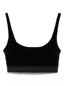 TOM FORD укороченный бархатный топ, черный