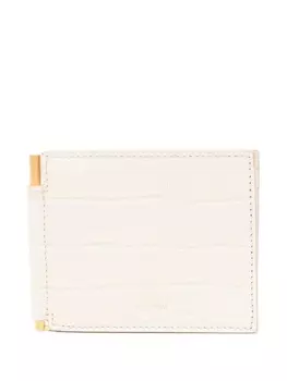 TOM FORD визитница с эффектом крокодила, складывающаяся в два раза, белый