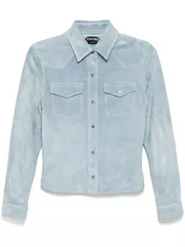 TOM FORD замшевая рубашка в стиле вестерн, синий