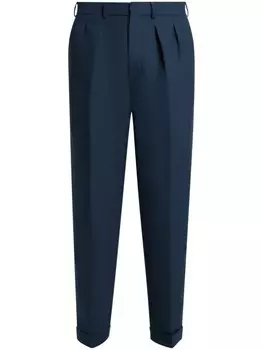 TOM FORD зауженные брюки со складками, синий