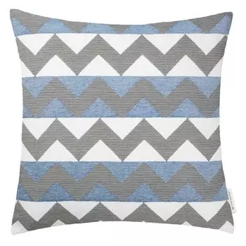 TOM TAILOR декоративный чехол на подушку Colorblock Zag Blue 50 x 50 см