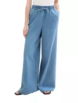 TOM TAILOR Denim Широкие джинсы с боковыми карманами, цвет Used Light Stone Blue Denim