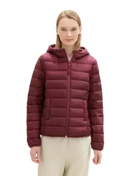 TOM TAILOR джинсовая стеганая куртка, с капюшоном, с капюшоном Tom Tailor Denim, цвет Deep Wine Red