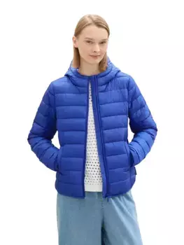 TOM TAILOR джинсовая стеганая куртка, с капюшоном, с капюшоном Tom Tailor Denim, синий