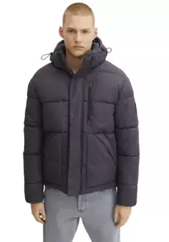 TOM TAILOR джинсовая верхняя куртка, с капюшоном, с капюшоном Tom Tailor Denim, антрацит