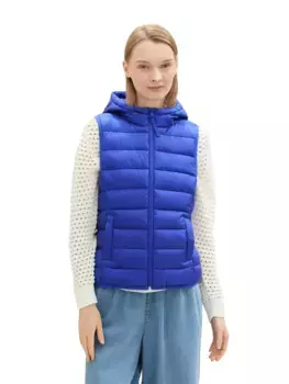 TOM TAILOR джинсовый стеганый жилет с капюшоном Tom Tailor Denim, синий