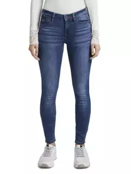 TOM TAILOR Джинсы скинни "Jona", сильно потертые Tom Tailor Denim, цвет Clean Mid Stone Blue Denim