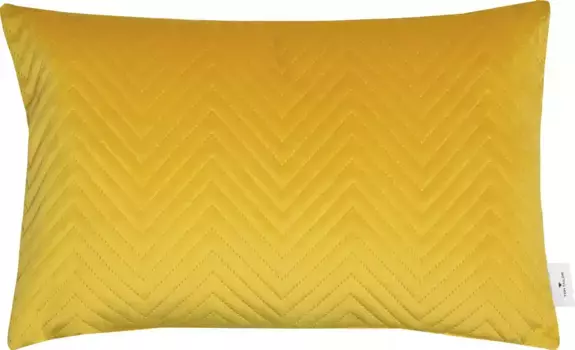 TOM TAILOR HOME декоративная подушка "Французский бархат ультра", из мягкого микробархата, чехол без наполнителя, 1 шт 50х30 см, цвет gelb + unifarben-gesteppt