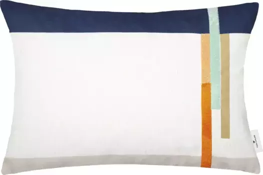 TOM TAILOR HOME декоративная подушка "Кирпичи", вышитые полосы с эффектом букле, чехол без наполнителя, 1 штука 60х40 см, темно-синий/темно-синий