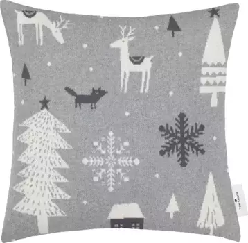 TOM TAILOR HOME декоративная подушка "Скандинавский", из высококачественного хлопка, чехол без наполнителя, 1 шт 45х45 см, светло-серый/антрацит/серый