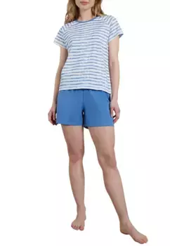 TOM TAILOR Пижама (2 шт.), в красивом полосатом дизайне, цвет Blau-Mittel-Ringel