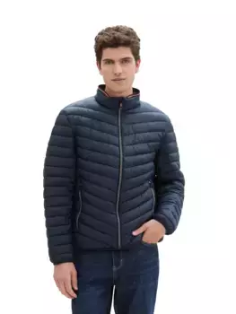 TOM TAILOR стеганая куртка, без капюшона, на молнии, синий