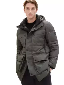 TOM TAILOR стеганое пальто с накладными карманами, цвет Grey Garment