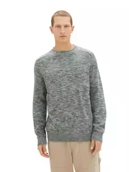 TOM TAILOR вязаный свитер меланжевого цвета, цвет Dusty Dark Teal Mouline