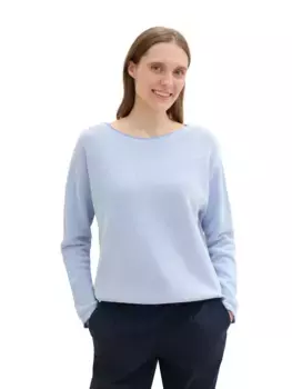 TOM TAILOR вязаный свитер модной структуры, цвет Blue Bubble Knit Structure