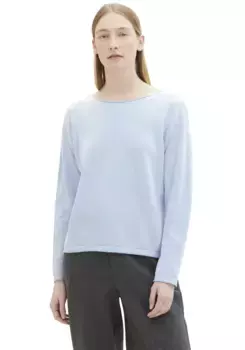 TOM TAILOR вязаный свитер модной структуры, цвет Blue Bubble Structure