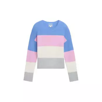 TOM TAILOR вязаный свитер с колор-блоками, цвет bold multicolor stripe blue