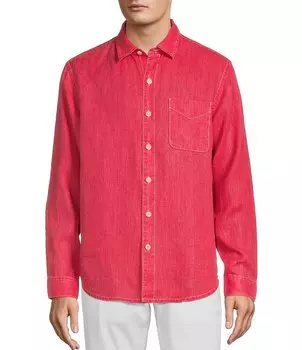 Tommy Bahama Big & Tall Sea Glass Breezer Льняная тканая рубашка с длинными рукавами, розовый