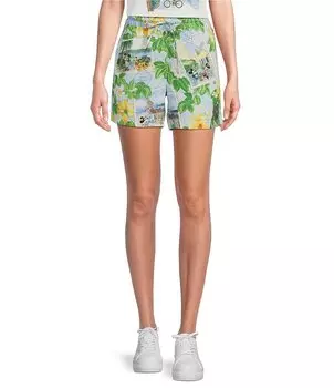 Tommy Bahama Шорты средней посадки с принтом Микки и Минни Маус Disney's Disney, мультиколор