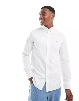 Tommy Hilfiger – белая оксфордская рубашка из ткани добби