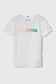 Tommy Hilfiger Детская хлопковая футболка, белый
